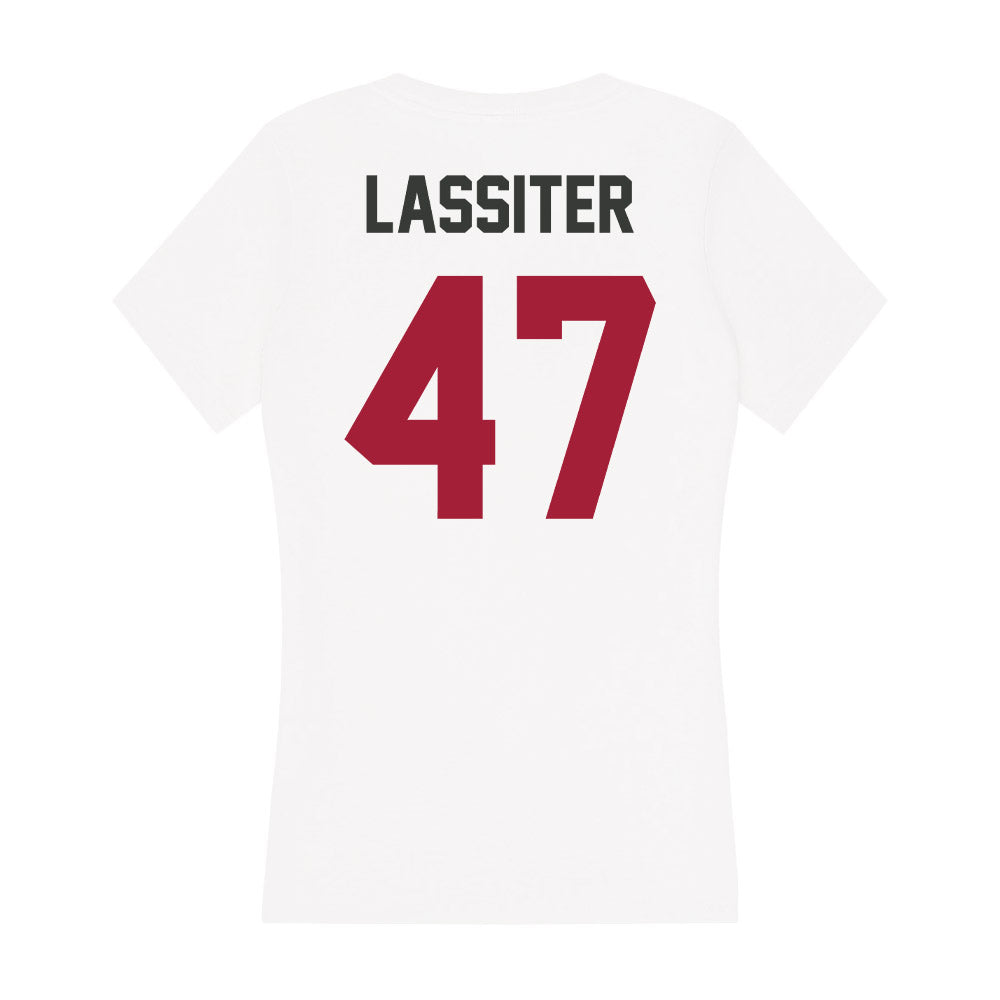 Arkansas - NCAA Football : Maddox Lassiter - Women's V-Neck T-Shirt-1