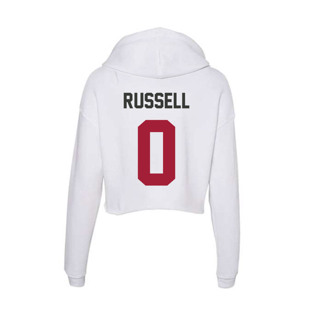 Arkansas - NCAA Football : Braylen Russell - Women's Crop Fleece Hoodie-1