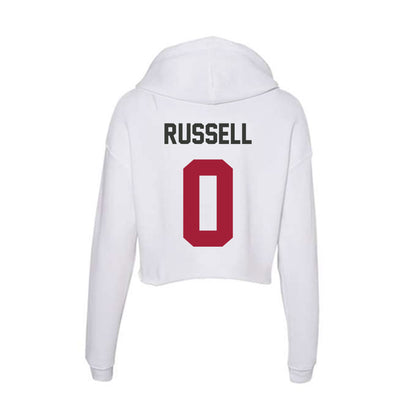 Arkansas - NCAA Football : Braylen Russell - Women's Crop Fleece Hoodie-1