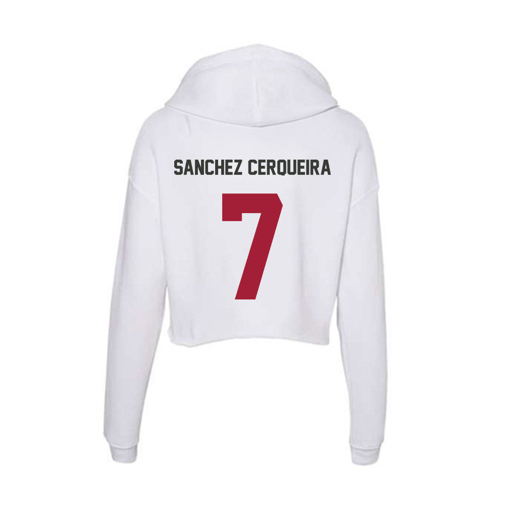 Arkansas - NCAA Women's Basketball : Cristina Sanchez Cerqueira - Women's Crop Fleece Hoodie-1