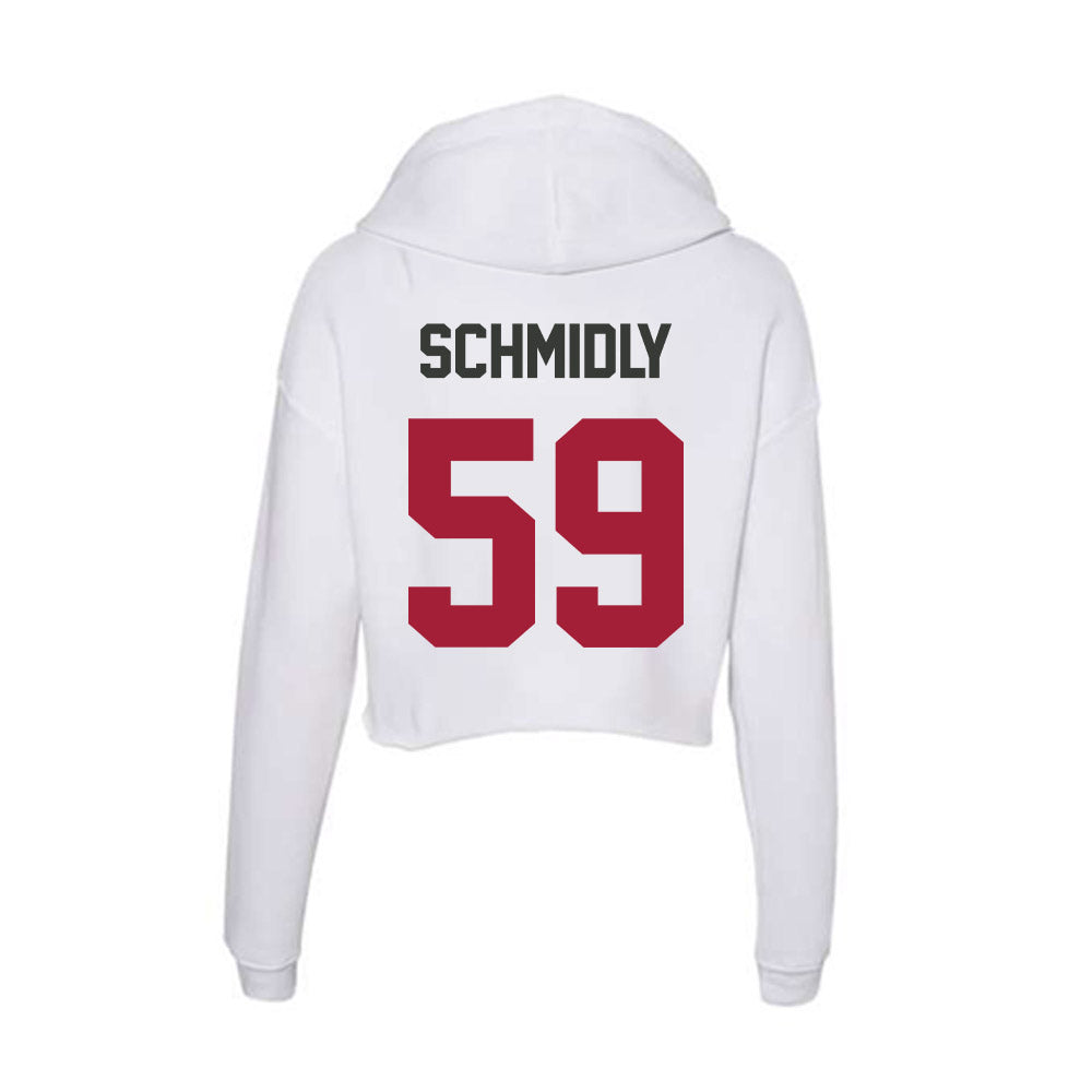 Arkansas - NCAA Football : Max Schmidly - Women's Crop Fleece Hooded Sweatshirt-1