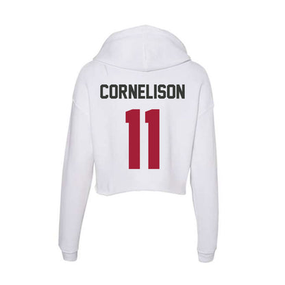 Arkansas - NCAA Baseball : Luke Cornelison - Women's Crop Fleece Hoodie-1