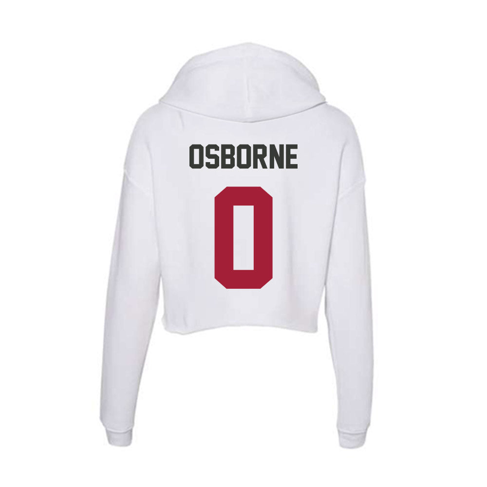 Arkansas - NCAA Football : Hunter Osborne - Women's Crop Fleece Hooded Sweatshirt-1