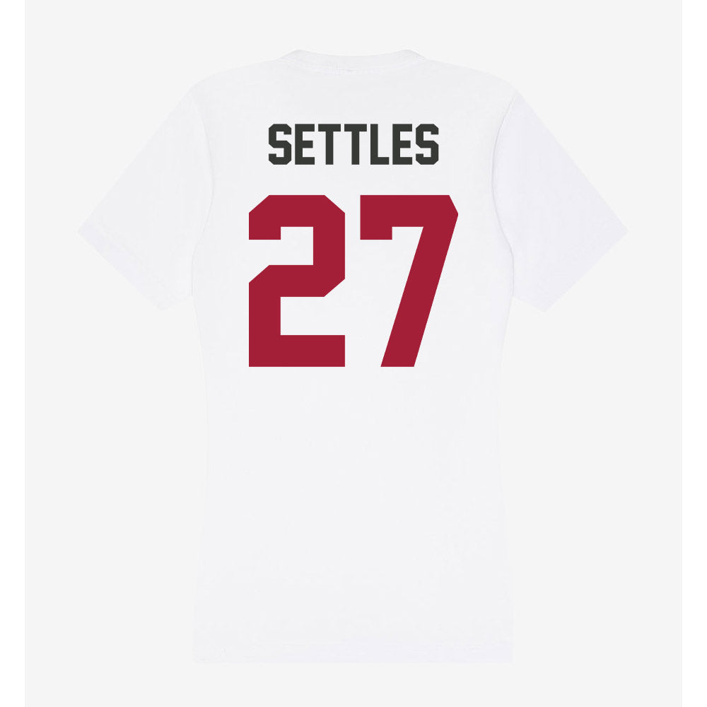 Arkansas - NCAA Football : Cameron Settles - Women's V-Neck T-Shirt-1