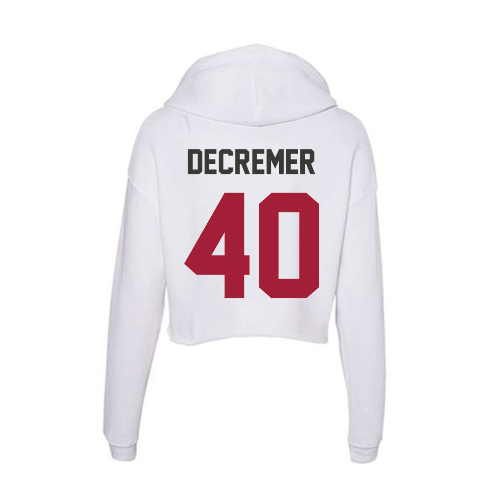 Arkansas - NCAA Baseball : James DeCremer - Women's Crop Fleece Hoodie-1