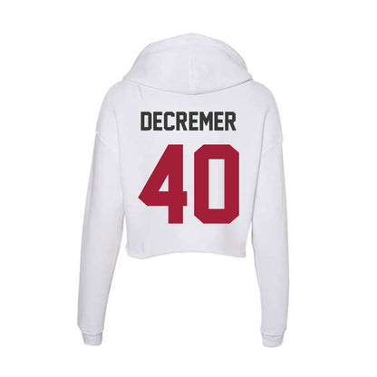 Arkansas - NCAA Baseball : James DeCremer - Women's Crop Fleece Hoodie-1
