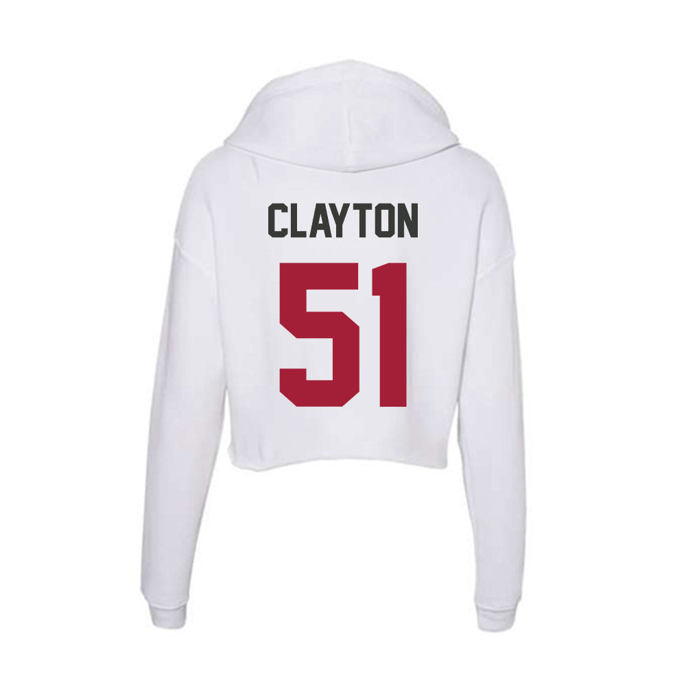 Arkansas - NCAA Football : Carey Clayton - Women's Crop Fleece Hoodie-1