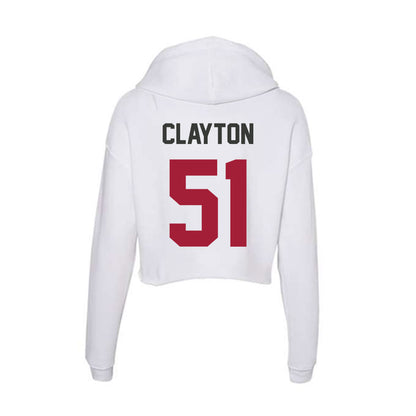 Arkansas - NCAA Football : Carey Clayton - Women's Crop Fleece Hoodie-1