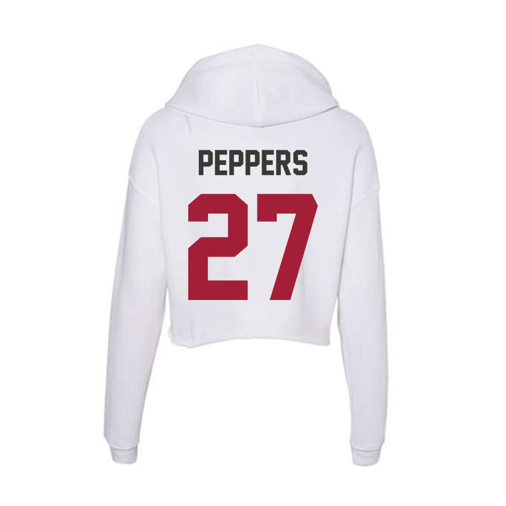 Arkansas - NCAA Women's Volleyball : Journey Peppers - Women's Crop Fleece Hoodie-1