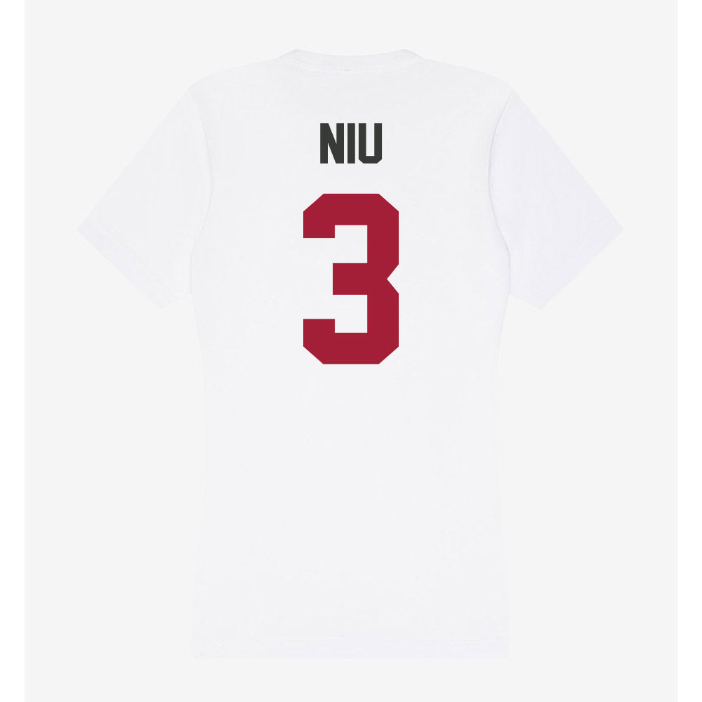 Arkansas - NCAA Women's Volleyball : Livia Niu - Women's V-Neck T-Shirt-1