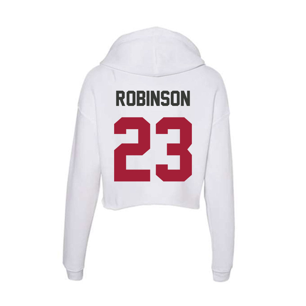 Arkansas - NCAA Women's Basketball : Emily Robinson - Women's Crop Fleece Hoodie-1