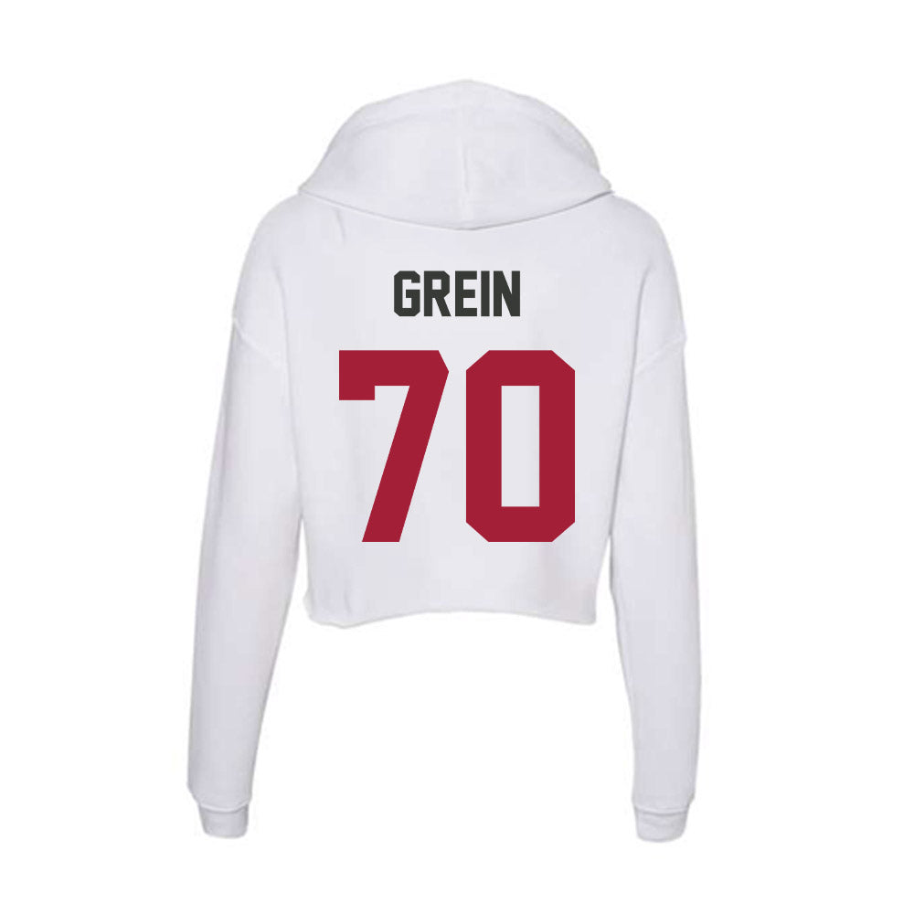 Arkansas - NCAA Football : Dan Grein - Women's Crop Fleece Hoodie-1