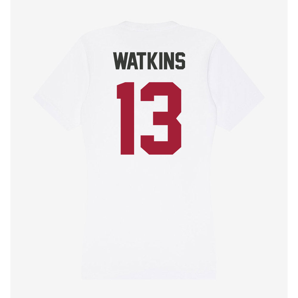 Arkansas - NCAA Football : Jelani Watkins - Women's V-Neck T-Shirt-1