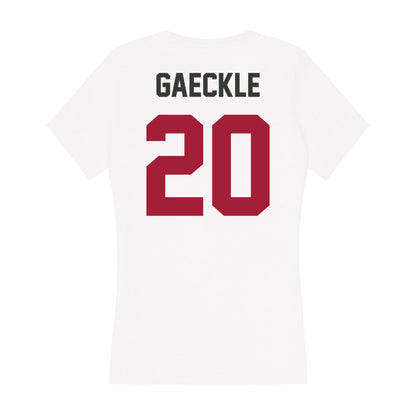Arkansas - NCAA Baseball : Gabe Gaeckle - Women's V-Neck T-Shirt-1