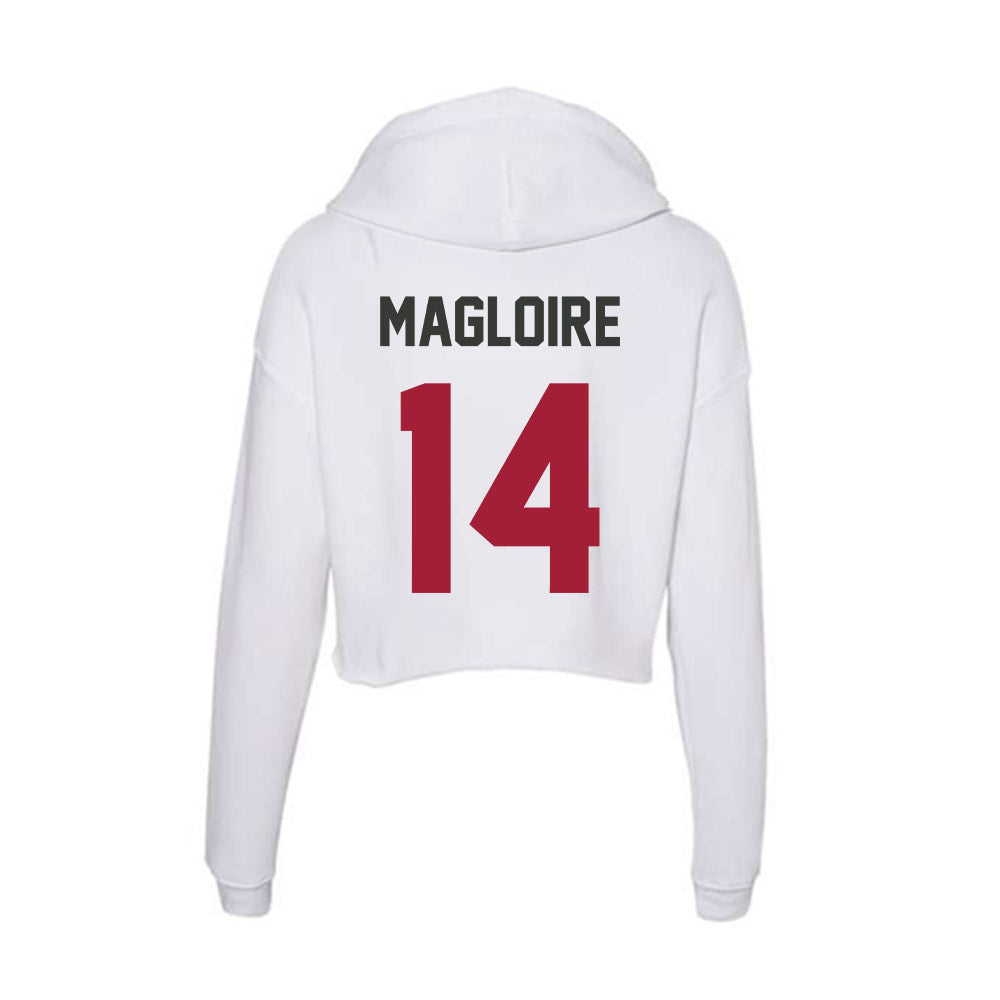 Arkansas - NCAA Football : Kyeaure Magloire - Women's Crop Fleece Hoodie-1