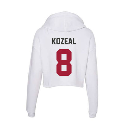 Arkansas - NCAA Baseball : Camden Kozeal - Women's Crop Fleece Hooded Sweatshirt-1