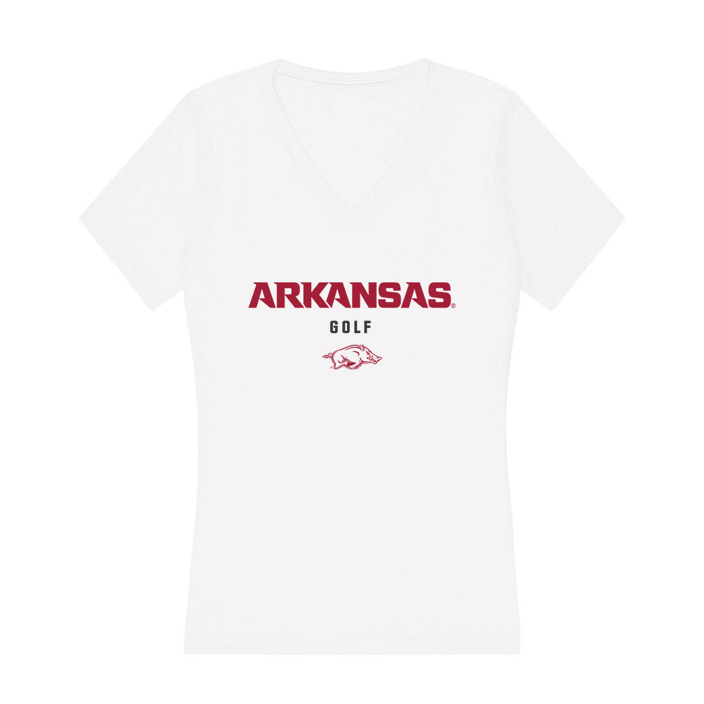 Arkansas - NCAA Men's Golf : Jackson McLaughlin - Women's V-Neck T-Shirt-0