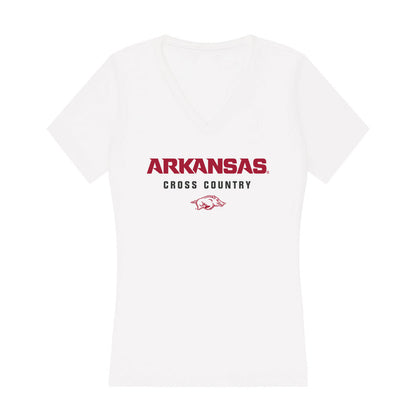 Arkansas - NCAA Women's Cross Country : Morgan Kirkland - Women's V-Neck T-Shirt-0