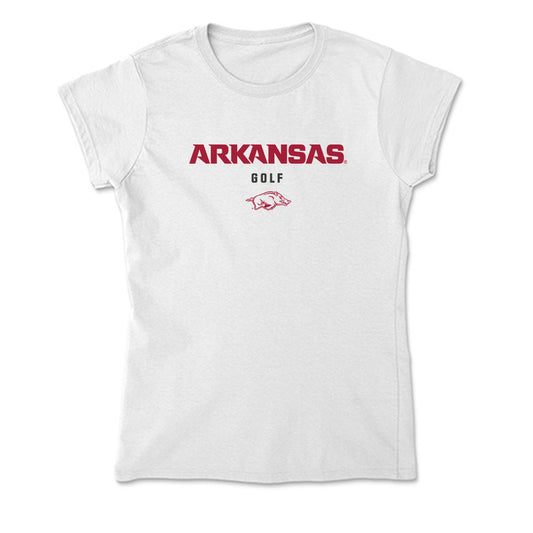 Arkansas - NCAA Men's Golf : Mark Stockdale - Soft Style Women’s T-Shirt-0