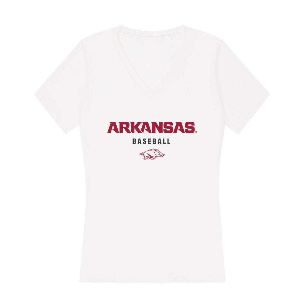 Arkansas - NCAA Baseball : Cooper Dossett - Women's V-Neck T-Shirt-0