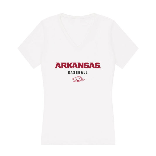 Arkansas - NCAA Baseball : Carson Wiggins - Women's V-Neck T-Shirt-0