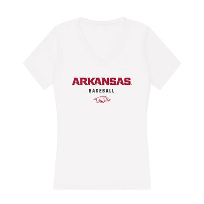 Arkansas - NCAA Baseball : Trystan Trystan - Women's V-Neck T-Shirt-0