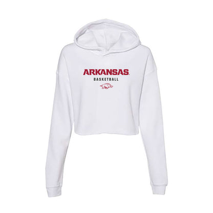 Arkansas - NCAA Men's Basketball : Jeremiah Wilkinson - Women's Crop Fleece Hooded Sweatshirt-0