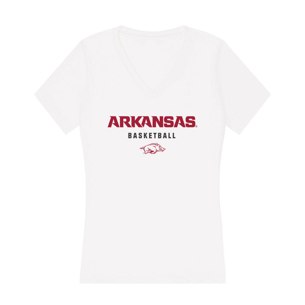 Arkansas - NCAA Men's Basketball : Davion Thompson - Women's V-Neck T-Shirt-0