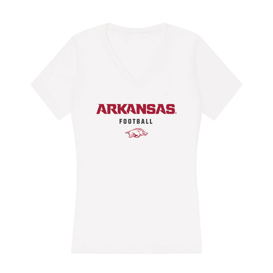 Arkansas - NCAA Football : Emmanuel Flor - Women's V-Neck T-Shirt-0