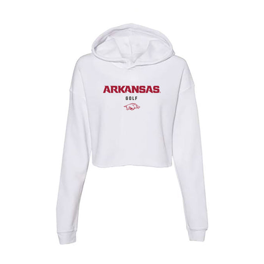 Arkansas - NCAA Men's Golf : Jackson McLaughlin - Women's Crop Fleece Hoodie-0