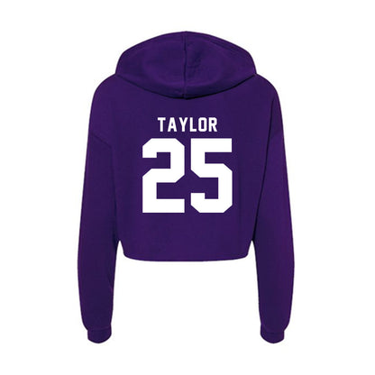 TCU - NCAA Football : Zachary Taylor - Women's Crop Fleece Hooded Sweatshirt-1