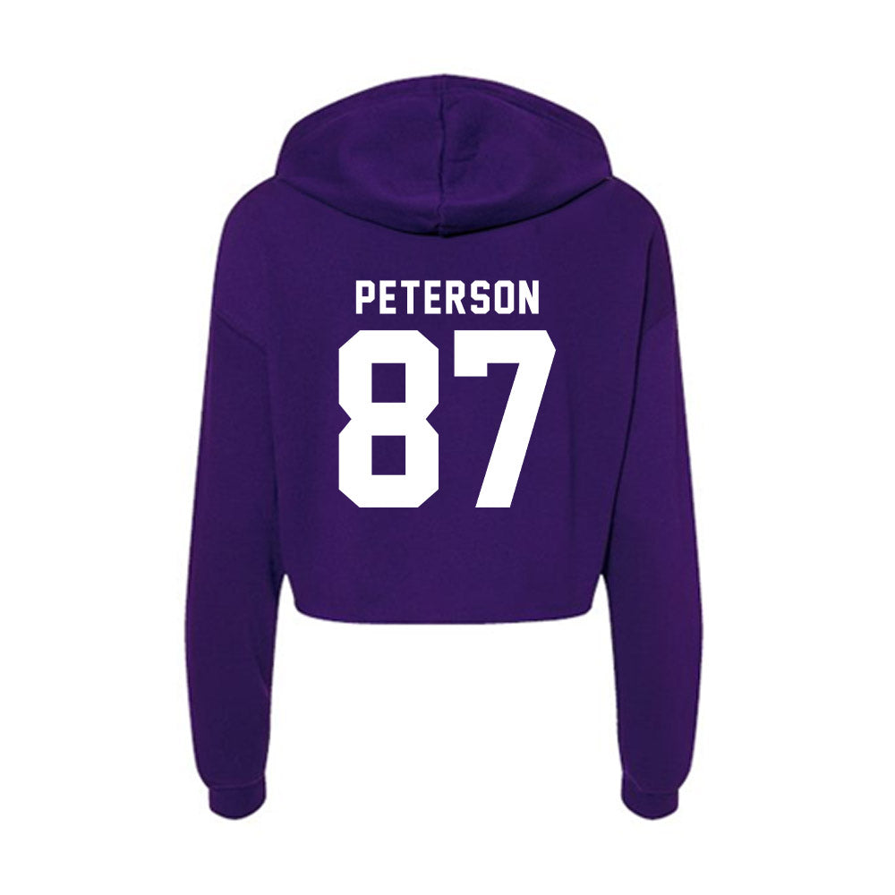 TCU - NCAA Football : Mason Peterson - Women's Crop Fleece Hoodie-1