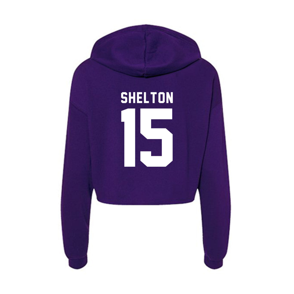 TCU - NCAA Football : Terry Shelton - Women's Crop Fleece Hoodie-1