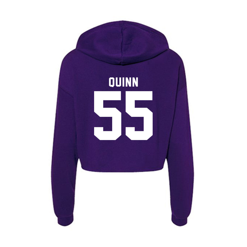 TCU - NCAA Baseball : Walter Quinn - Women's Crop Fleece Hoodie-1
