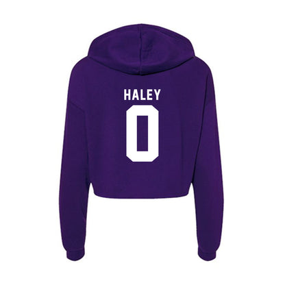 TCU - NCAA Football : Sam Haley - Women's Crop Fleece Hoodie-1