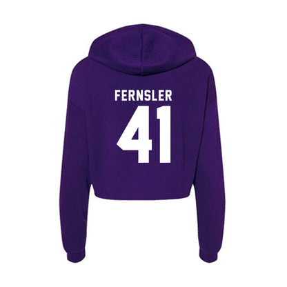 TCU - NCAA Baseball : Uli Fernsler - Women's Crop Fleece Hoodie-1