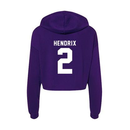 TCU - NCAA Women's Volleyball : Evan Hendrix - Women's Crop Fleece Hoodie-1