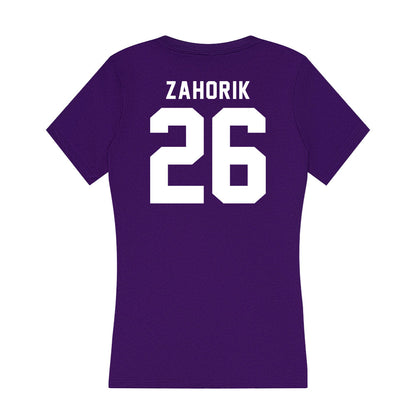 TCU - NCAA Equestrian : Victoria Zahorik - Women's V-Neck T-Shirt-1