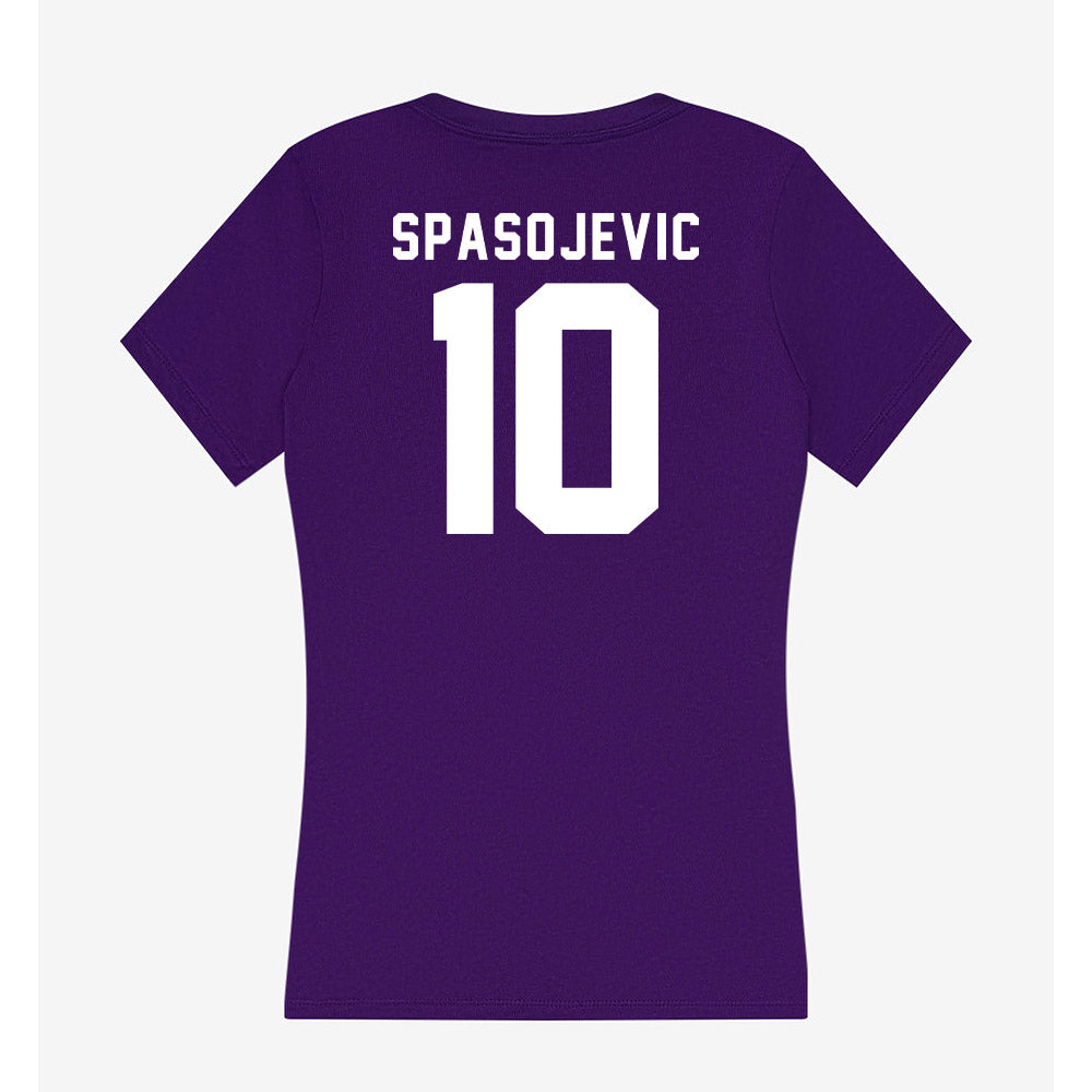 TCU - NCAA Men's Basketball : Milos Spasojevic - Women's V-Neck T-Shirt-1