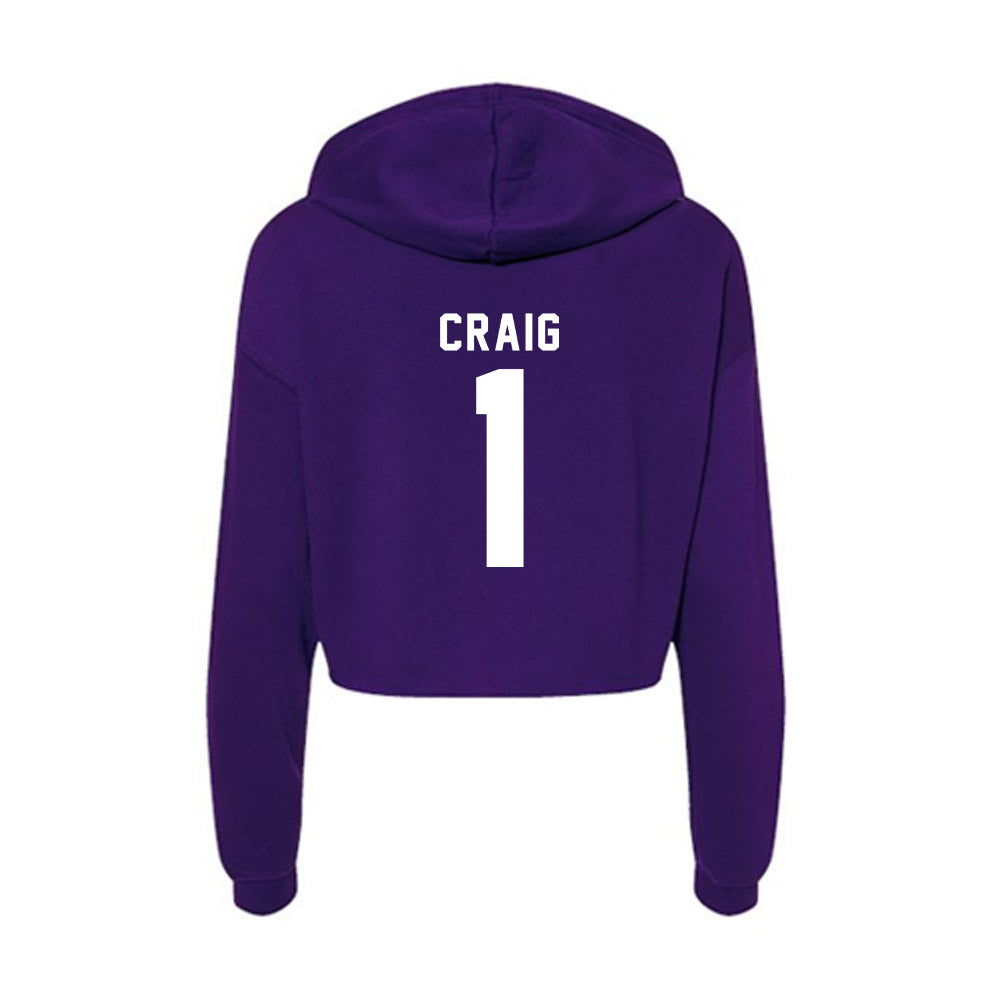 TCU - NCAA Football : Jaden Craig - Women's Crop Fleece Hooded Sweatshirt-1
