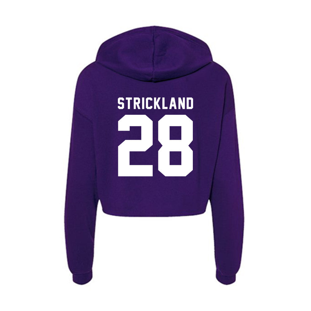 TCU - NCAA Football : Micah Strickland - Women's Crop Fleece Hoodie-1