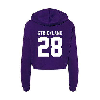 TCU - NCAA Football : Micah Strickland - Women's Crop Fleece Hoodie-1