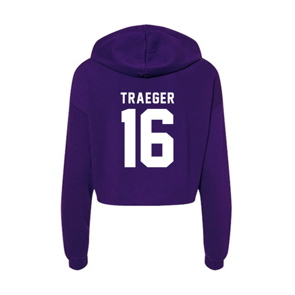 TCU - NCAA Baseball : Nolan Traeger - Women's Crop Fleece Hoodie-1