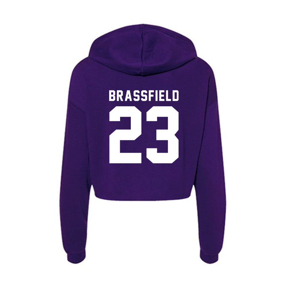 TCU - NCAA Baseball : Mason Brassfield - Women's Crop Fleece Hoodie-1