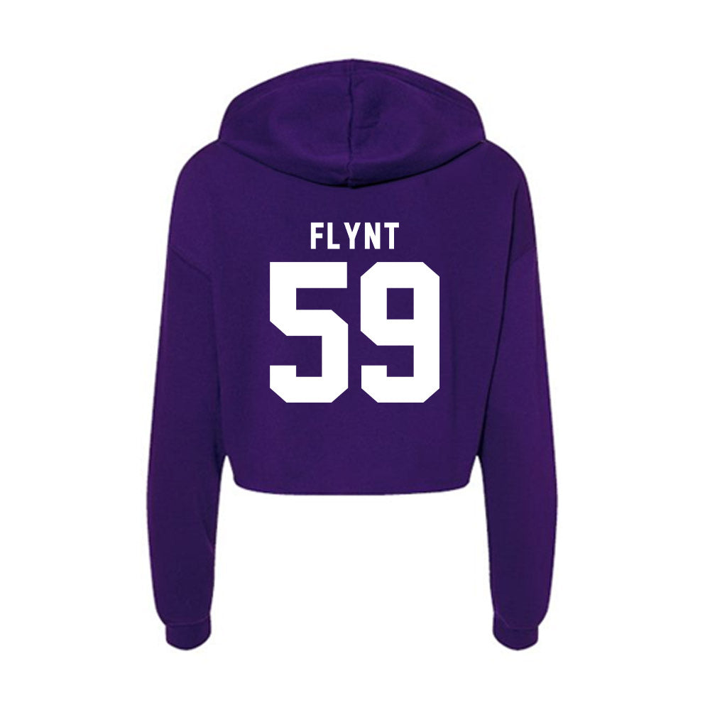 TCU - NCAA Football : Maddox Flynt - Women's Crop Fleece Hooded Sweatshirt-1