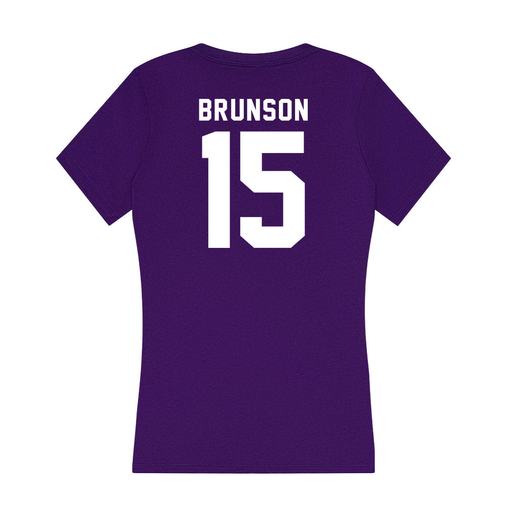 TCU - NCAA Baseball : Chase Brunson - Women's V-Neck T-Shirt-1