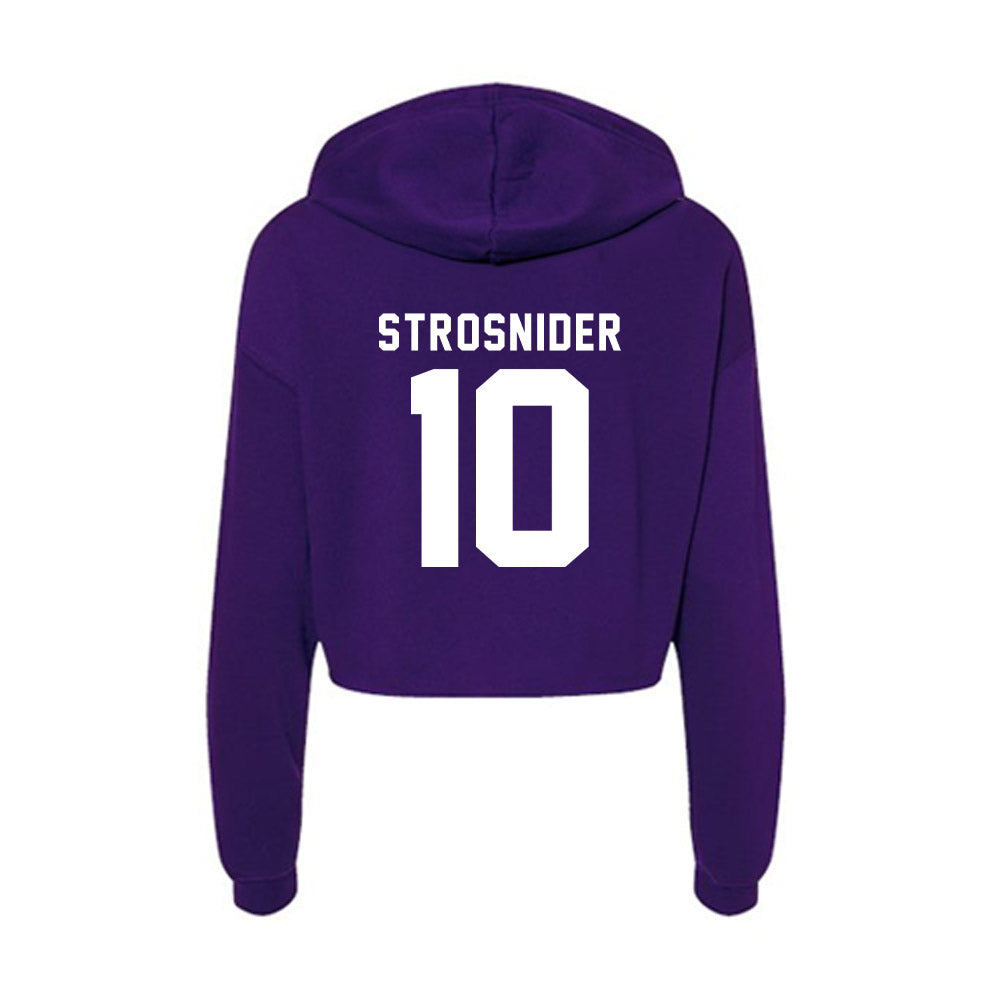 TCU - NCAA Baseball : Sawyer Strosnider - Women's Crop Fleece Hoodie-1