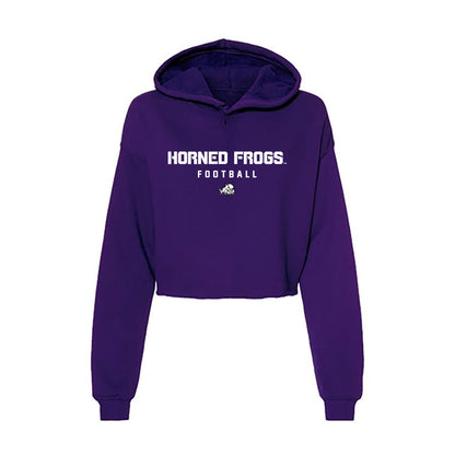 TCU - NCAA Football : Zachary Taylor - Women's Crop Fleece Hooded Sweatshirt-0