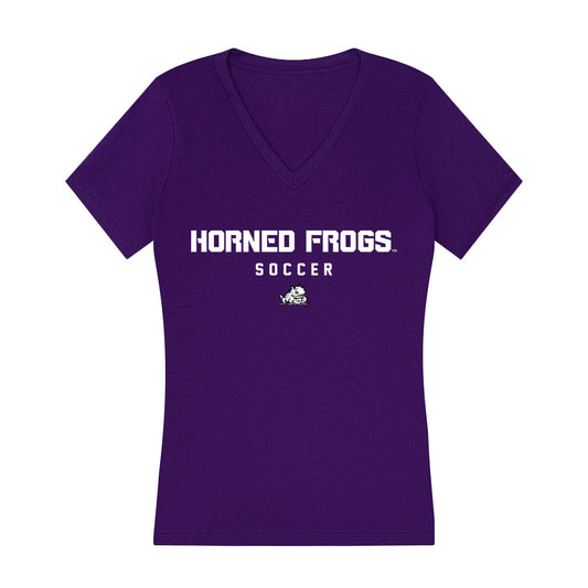 TCU - NCAA Women's Soccer : Peyton Nourse - Women's V-Neck T-Shirt-0