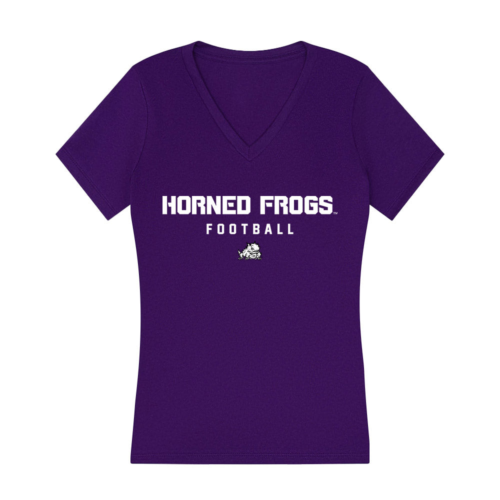 TCU - NCAA Football : Jordan Burnett - Women's V-Neck T-Shirt-0